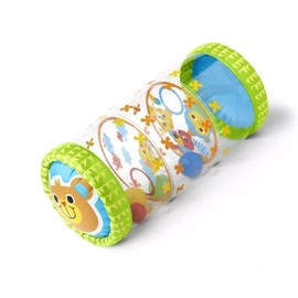 RiToEasysports Rodillo Inflable para Bebés, Juguetes para Gatear de Desarrollo Temprano de PVC, con Bolas y Campanas para Bebés de 3 Meses a 3 Años Rodillo Inflable