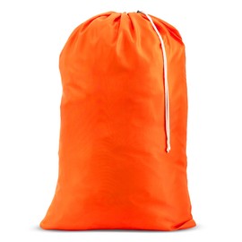 Nylon XL Laundry Bag - Locking Drawstring Closure, Machine Washable, These Large Bags will Fit a Laundry Basket or Hamper and Strong Enough to Carry up to Two Loads of Clothes (Orange | 22" x 32")