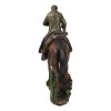 Western Cowboy in Solemn Prayer On Horse By Faded Cross