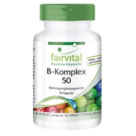 B-Complex 50, for use with all 8 B vitamins Plus Choline & Inositol, Vegan, Hochdosiert, 90 Capsules (3 Month Supply – for a Nervous System and Immune Health, Well-Being More Energy and One