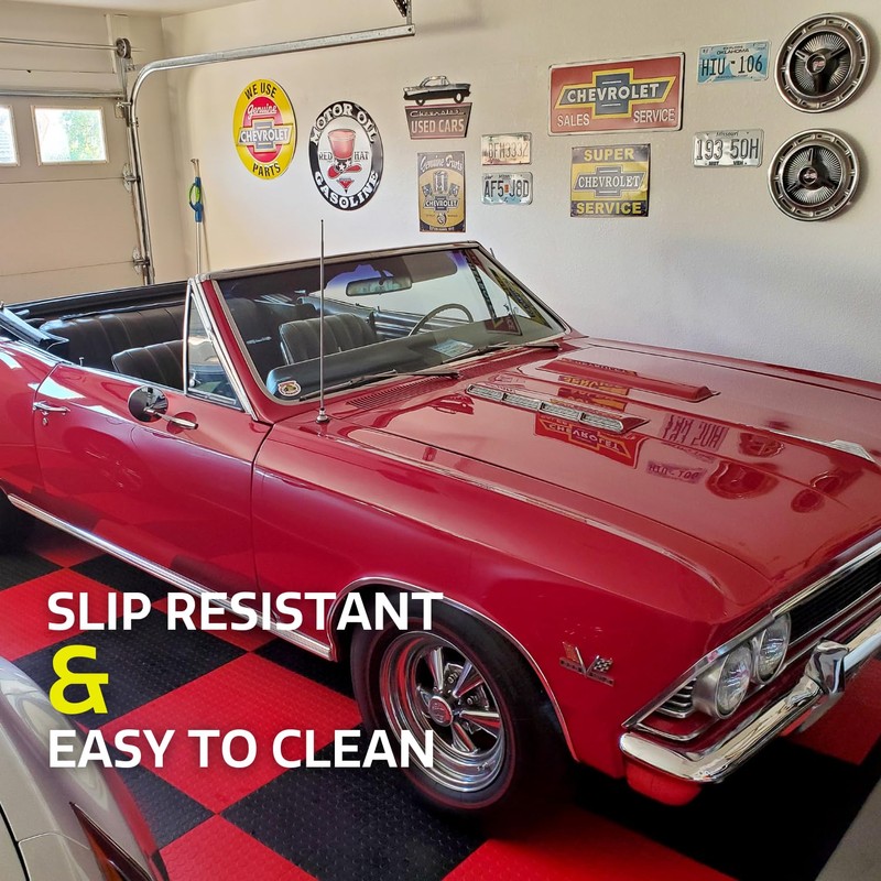 Big Floors GarageDeck Coin Pattern, Durable Copolymer Interlocking Modular Non-Slip