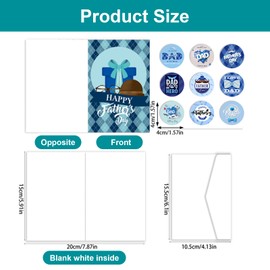 12 Packungen Glückwunschkarten zum Vatertag, Vatertagskarte von Tochter und Sohn mit passendem Umschlag für Papa (Vatertag)