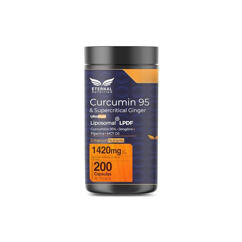 ETERNAL NUTRITION Essentials: Cúrcuma 95% con Jengibre (200 Cápsulas)