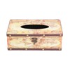 Tissue Box Organizer Composite Wood Leather Rounded Edges Premium Texture