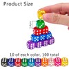 Colourful dice set, 100 pieces colourful dice, 14 mm dice
