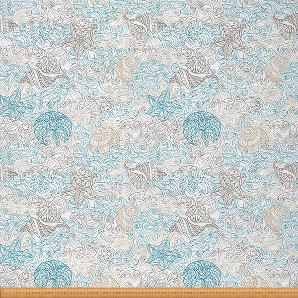 Nautical Fabric by The Yard Exotic Ocean Wave Nautical Boho