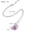 Meztole Crescent Moon Necklace Reiki Healing Crystal Necklace Stone Moon