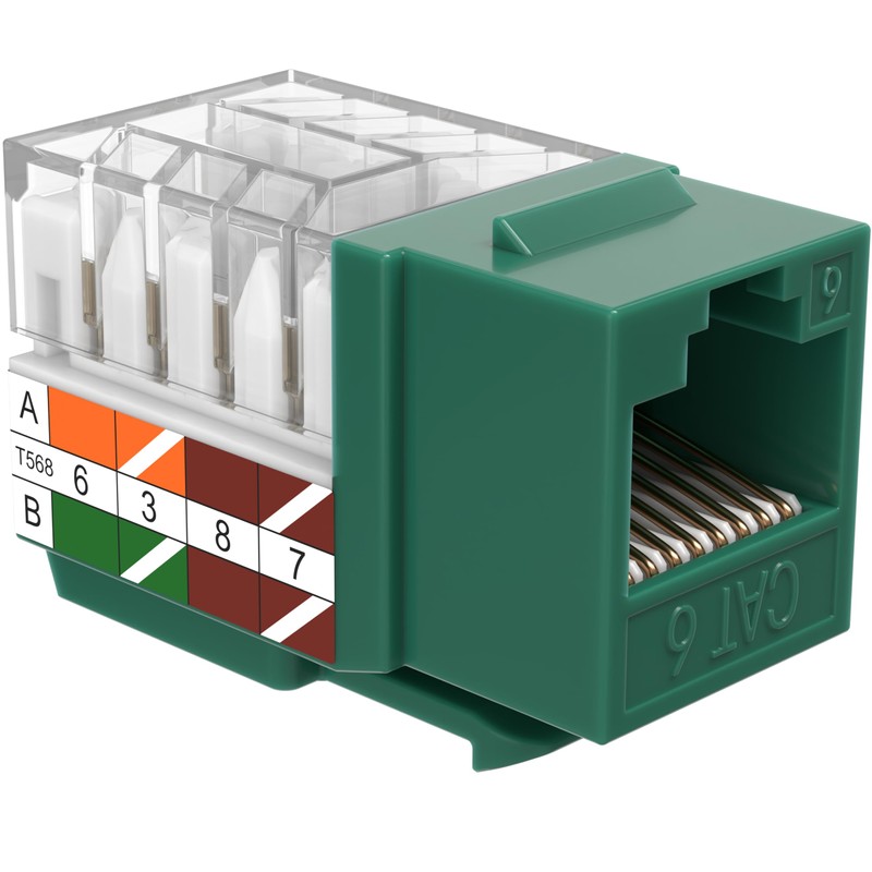 SATMAXIMUM 10 Pack Cat6 Keystone Ethernet Wall Jacks RJ45 Punch