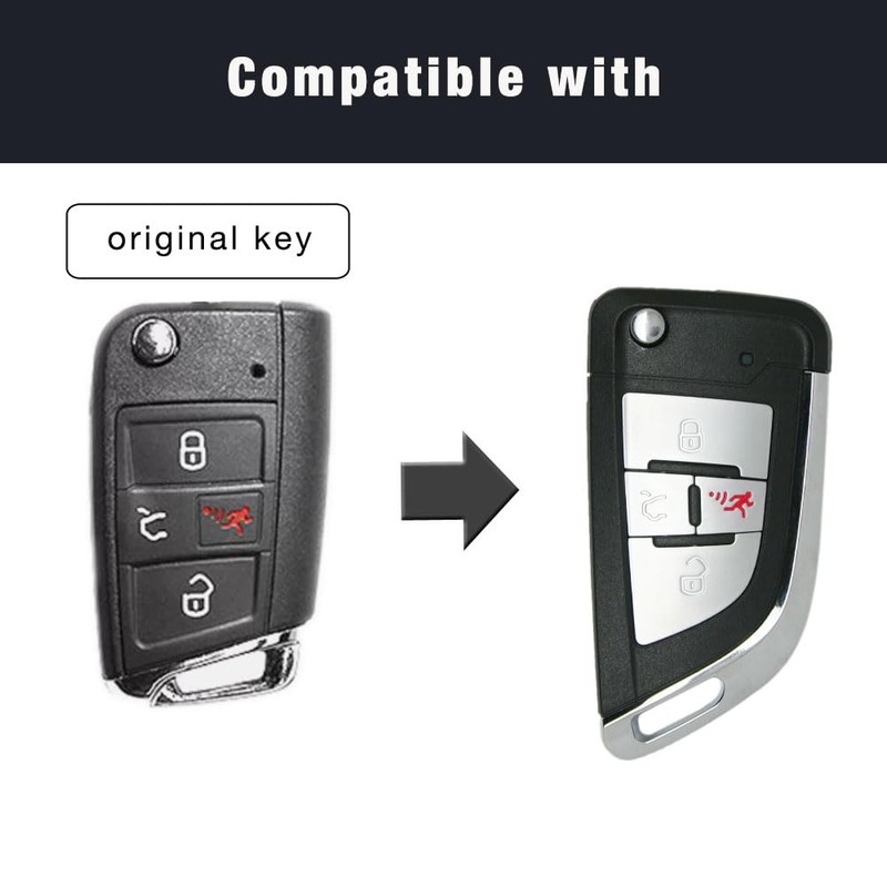 SEGADEN Modified Upgraded Key Shell Compatible with Volkswagen Golf GTI