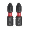 sourcing map 2pcs PZ2 Screwdriver Bit 1/4" Hex Shank 25mm/1"