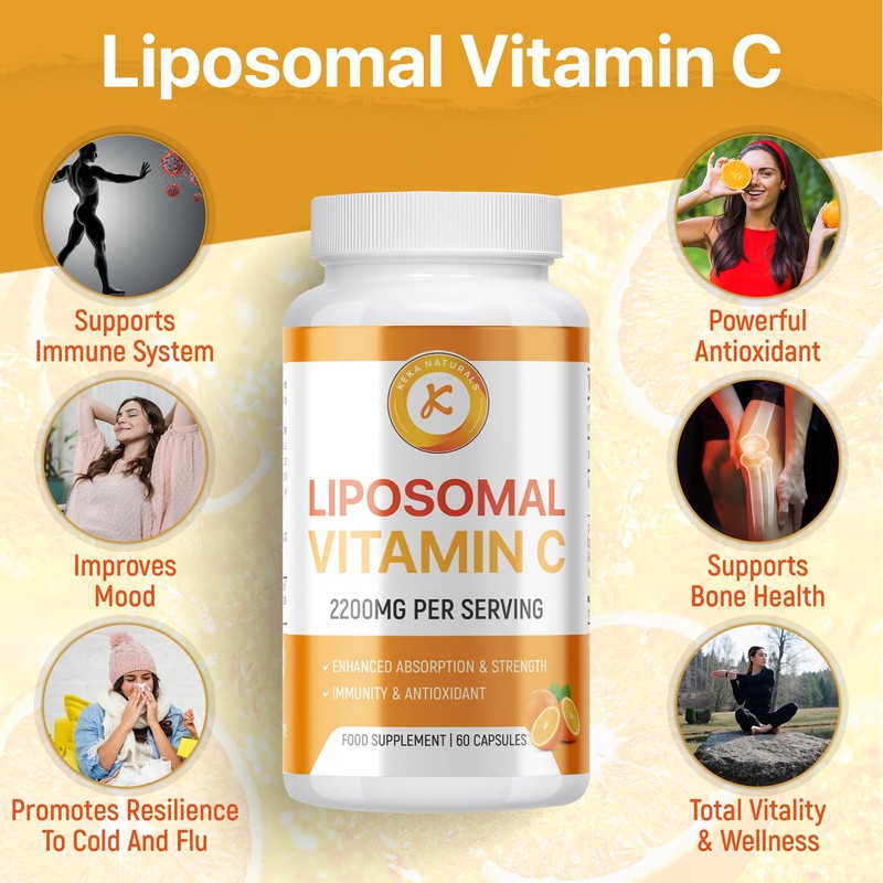 Liposomal Vitamin C 2200mg, Max Absorption, High Strength, Antioxidant, No