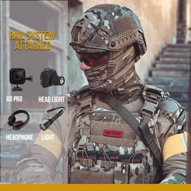 OneTigris Tactical Helmet - Airsoft Fast Helmet PJ Type Military Helmet with Helmet Cover & NVG Mount Goggles for CQB Shooting Paintball, Multicam