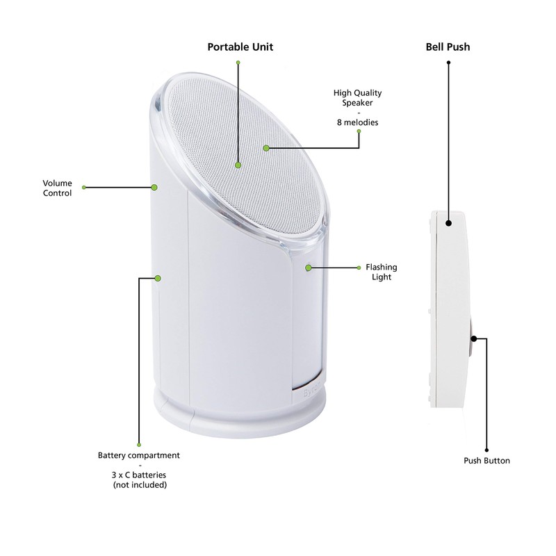 Byron Sentry BY301 100m Extra Loud Wireless Portable Door Chime