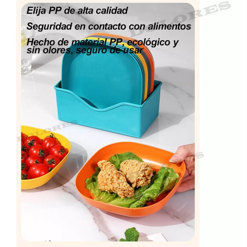 Dolores Platos Plastico Botanero Base Varios Colores Paquete 11 Pcs