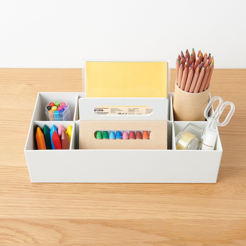MUJI 15930784 Recycled Polypropylene Storage Carrying Box, Wide, Approx. Width