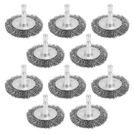 WUBOECE 10PCS Wire Wheel Brush for Drill, High Carbon Steel Wire Wheel Drill Brush Wheel Brush, Metal Wheel Brush for Drill with 1/4" Hex Shank, Skilled in Handling Metal & Nonmetal Surfaces