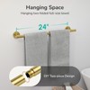USHOWER Brushed Gold Towel Bar, 24-Inch Towel Racks for Bathroom