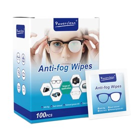AIMALL 100Pcs Anti-Fog Lens Wipes Individually Wrapped Disposable Cleaning Cloths for Glasses Screen Phone Camera Lenses Travel-Friendly 4.7x2.3in Non-Streak Use
