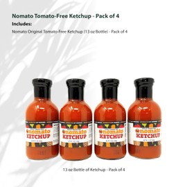Nomato - 4 Pack of Original Tomato Free Ketchup Sauce (13 oz) - Tomato Free, Gluten Free, Nut Free and Dairy Free (Ketchup, 4 Pack)
