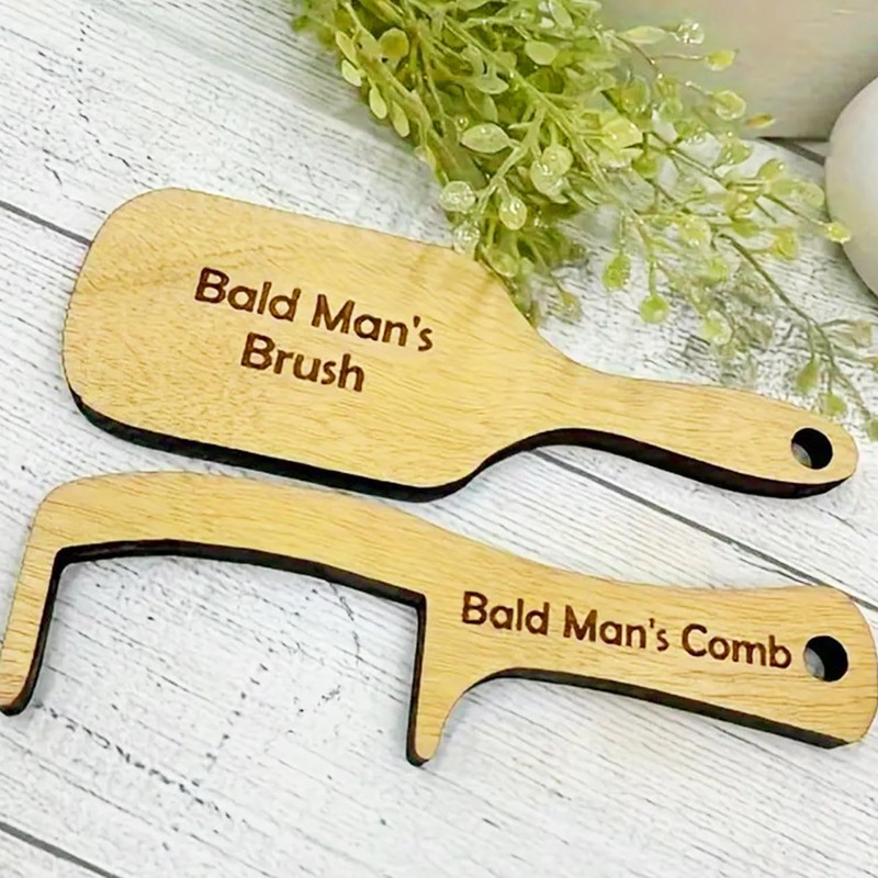 1Pc Bald Comb And 1Pc Bald Brush, Interesting Combs, Creative