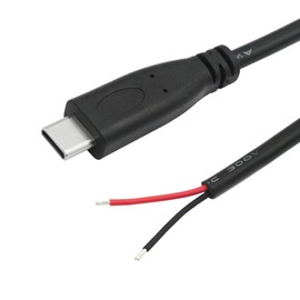 Maixbomr 4Pcs Short USB C to 2 Pin Bare Wire Open End Power Cable 10inch, 20AWG 5V/3A USB Type C Male Plug 2 Pin Pigtail Cable, for USB Type C Equipment Installed or Replacement Repair DIY Cable