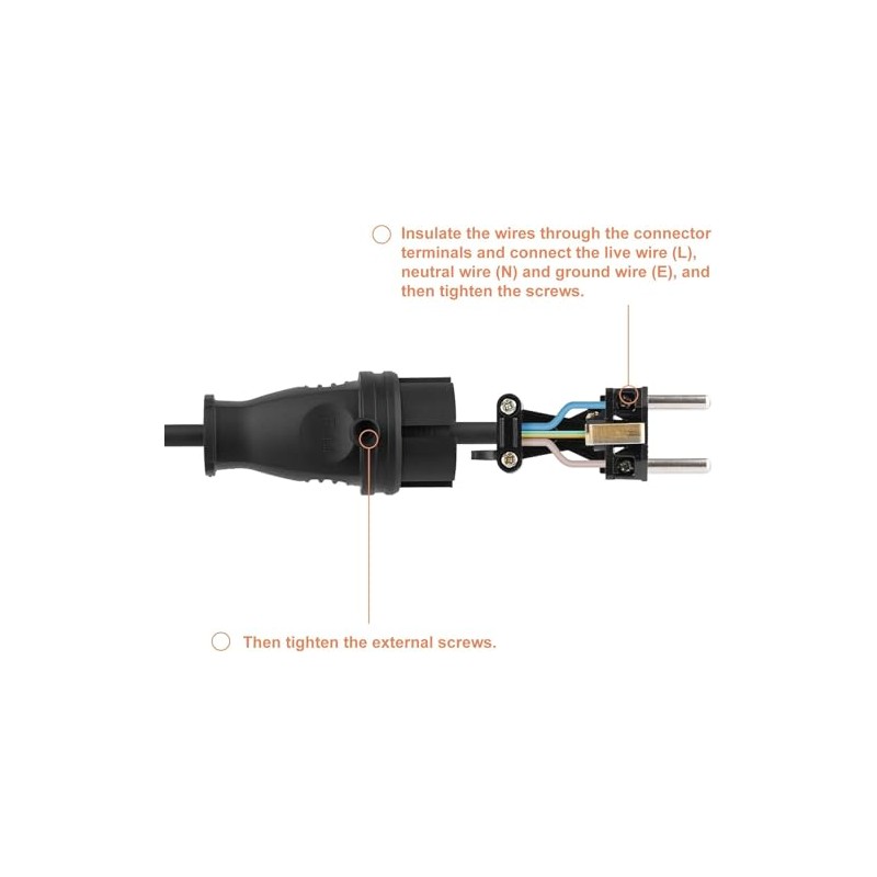 Protective contact plug, 3 x earthing contact plugs and 1