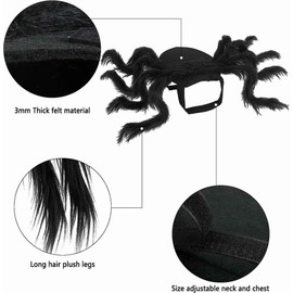 Lumadecor Spider Pet Costume - Cosplay Costumes with Adjustable Velcro for Halloween Cats & Small Dogs Puppy Dress Up Accessory (Black)