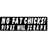 BIKERSTUFFUS NO FAT CHICKS ! PIPES WILL SCRAPE HELMET STICKER