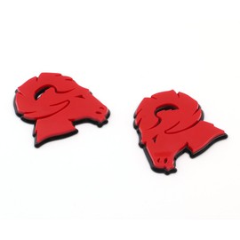 2pc New Custom Hellcat Style Head Emblems Right Left Badge Replacement for Ram 1500 2500 3500 Badge (red Black)