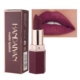 GL-Turelifes Matte Lipstick Velvety Red Lipsticks Waterproof Long Lasting Smoothing Non-stick Cup Sexy Colors Lipsticks (#06 Plum)