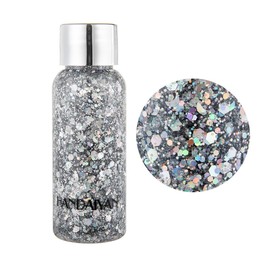 JSKWIKE Mermaid Pailletten Chunky Glitter Liquid Lidschatten Glitter Body Gel Festival Glitter Kosmetik Gesicht Haar Nägel Make-up Long Lasting Sparkling 35g