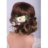Kercisbeauty - Peineta de flores de champaña para novia, para