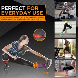 Doc Miller Compression Calf Sleeve for Men & Women, 20-30 mmHg Graduated Support, Knee High, Running, Shin Support, Calf Sleeves, Striped Design, 1 Pair