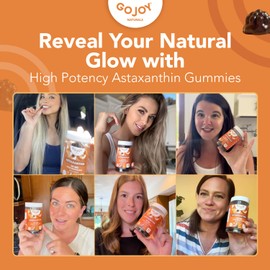 GOJOY NATURALS Chewable Astaxanthin Gummies - Natural Astaxanthin 24mg Antioxidant Supplement - Vegan, Non-GMO, Sugar-Free, Gluten-Free, Soy-Fee, 3rd Party Lab Tested - 2 Month Supply (60 Gummies)