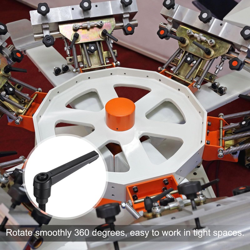 uxcell 4pcs Lever Adjustable Handles M6 x 70mm Metric Male