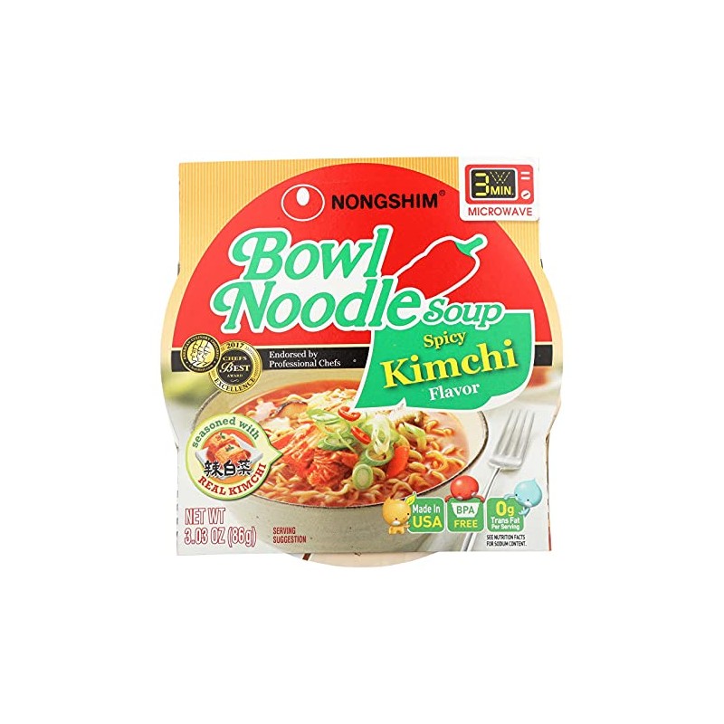 Nong Shim Kimchi Cup - Vegan - Case of 12-3.03