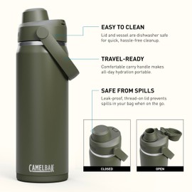 CamelBak Thrive Chug 20 oz Insulated Stainless Steel Moss Water Bottle