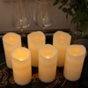 H-BLOSSOM Flickering Flameless Candles Battery Operated Real Wax Pillar Candles