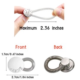 Pants and Collar Extender Set, Elastic Waistband Button Extenders for Men and Women, Jeans and Dress Shirts (7)