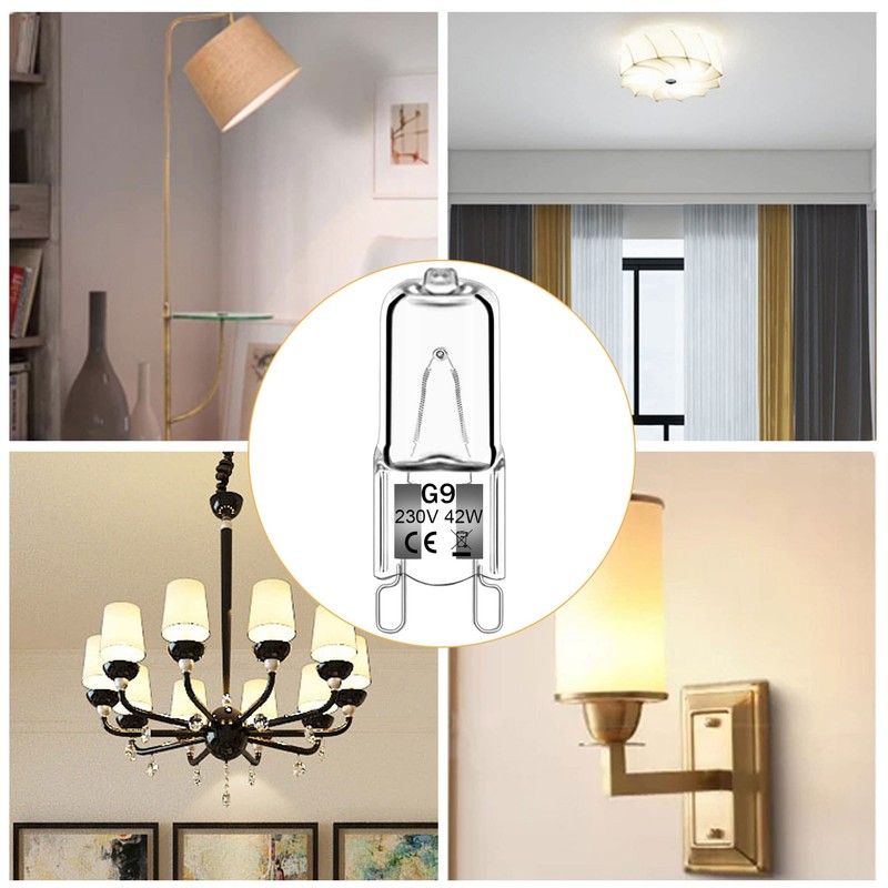 Haraqi 12 Pack G9 Halogen Bulbs 42W 230V 2800K Warm