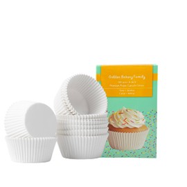 Jumbo Cupcake Liners 300 pcs White Muffin Liners No Smell,Food&Grade,Greaseproof Paper Baking Cups, Cupcake Wrappers For Party,Christmas by GoldenBakeryFamily