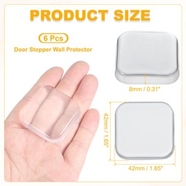 PATIKIL Door Stopper Wall Protector 1.65", 6 Pcs Self Adhesive Diamond Rubber Door Bumpers Guard Round Door Knobs Wall Shield Cushion for Furniture Door Handle Cabinet Home Office, Clear