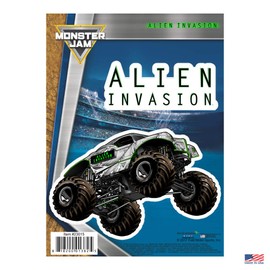 Decalcomania Monster Jam Alien Invasion Monster Truck Decals - Set of 2 Vinyl Stickers