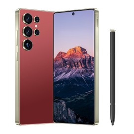Bnjbmj I25 Ultra Smartphone 8+256GB 6.99" FHD+ Display | Snapdragon 8 Gen 3 | Android 14 | 7000mAh Battery,Android 14 with Stylus Pen & Dual Unlock/Face/Fingerprint (Wine Red)