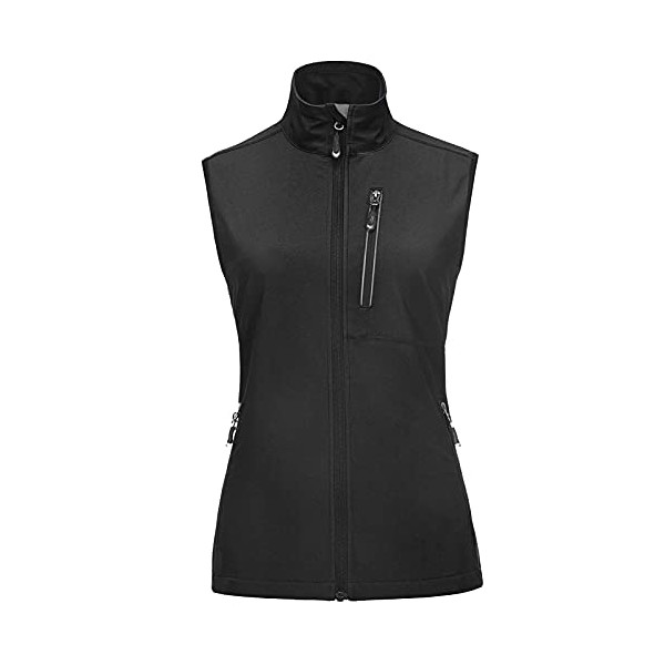 33,000ft Women's Lightweight Softshell Vest Outerwear with Pockets, Windproof Sleeveless Jacket for Golf Hiking Travel