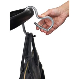 Original Dooky Universal Hook Heart-Shaped for Baby Pram or Baggy Pram Hook for Everyday Use and Hanging Device for Prams, Silver