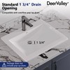 DeerValley 21"x18" Drop-In Bathroom Sink Ceramic Rectangle Vessel Sink with