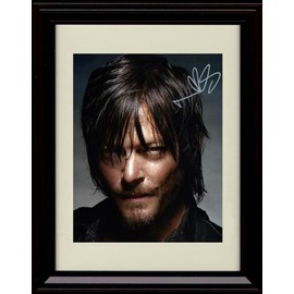 Norman Reedus Autograph Promo Print - Closeup - Framed 8x10