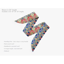 Liberty London Purse, Head, or Neck Scarf - "Ianthe Red" Skinny Scarf - Headband, Handbag, Purse Handle - Silky Tana Lawn Cotton