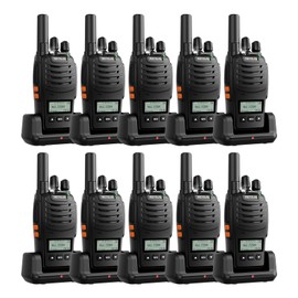 Retevis H777D Walkie Talkies for Adults with LCD Screen, Type-C Charging, FRS Long Range Handheld Commercial 2 Way Radio, Hand Free Rechargeable, for Restaurant Retail Warehouse(10 Pack)